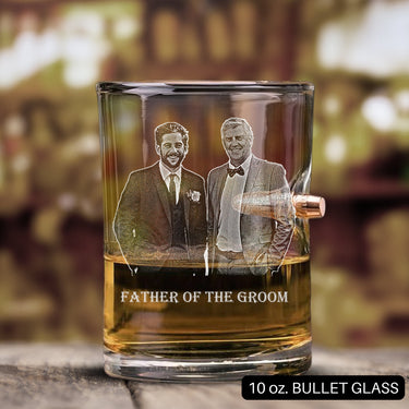 Custom Portrait Wedding Glass | Photo on Glass Drinkware